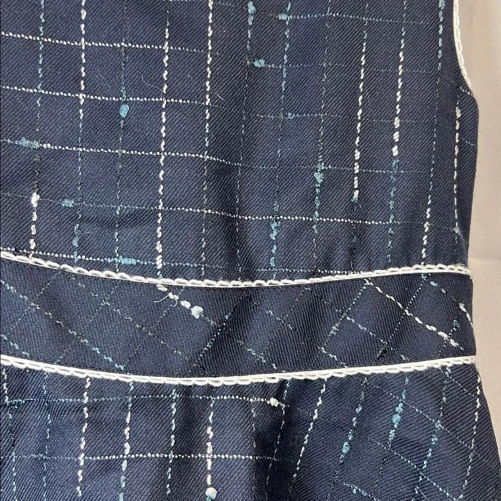 Magil Navy Blue sleeveless wool embroidered dress size 5 years NWT